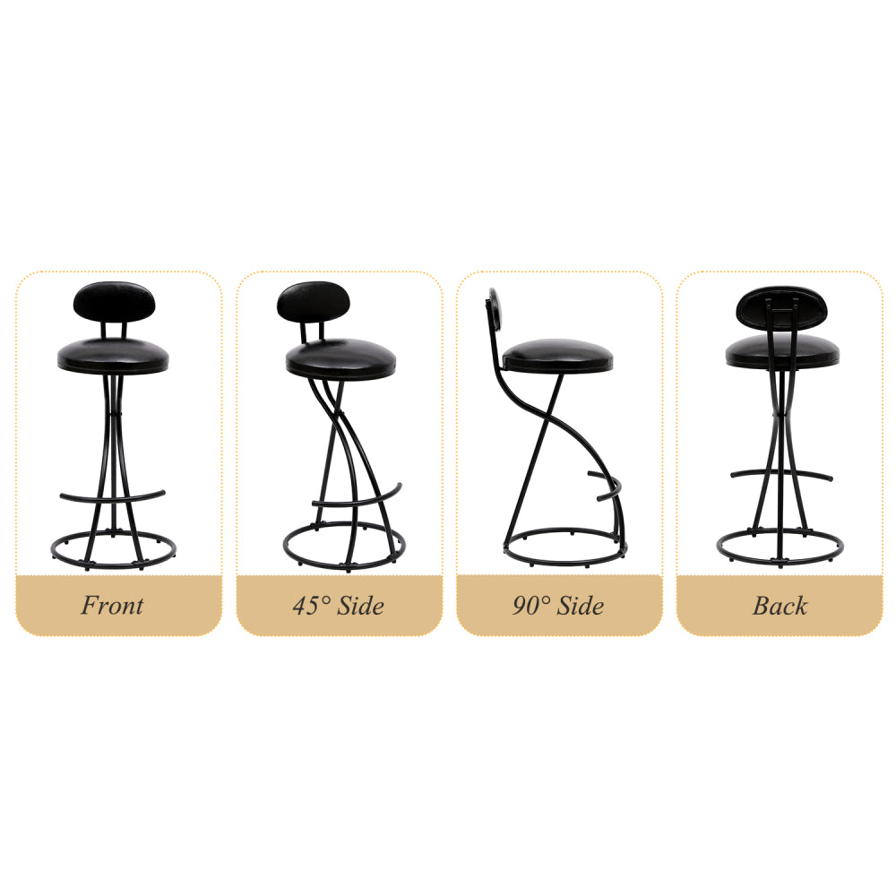 Cortez Bar Stool, Set of 2 (Black)