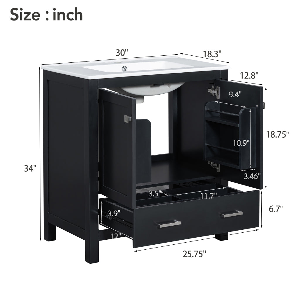 Bautista Bathroom Vanity, Black