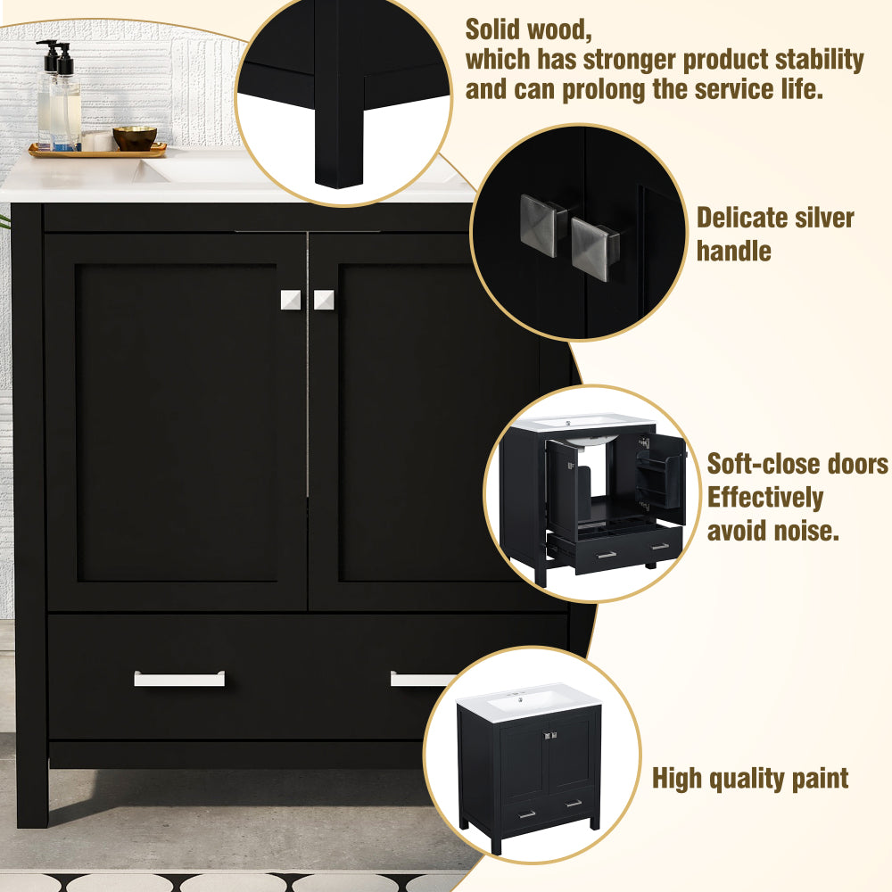 Bautista Bathroom Vanity, Black