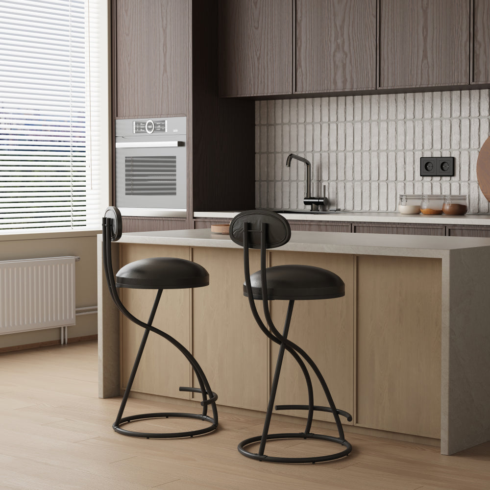 Cortez Bar Stool, Set of 2 (Black)