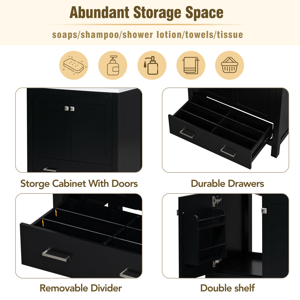 Bautista Bathroom Vanity, Black
