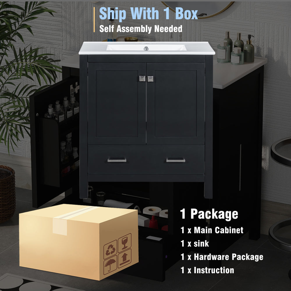 Bautista Bathroom Vanity, Black