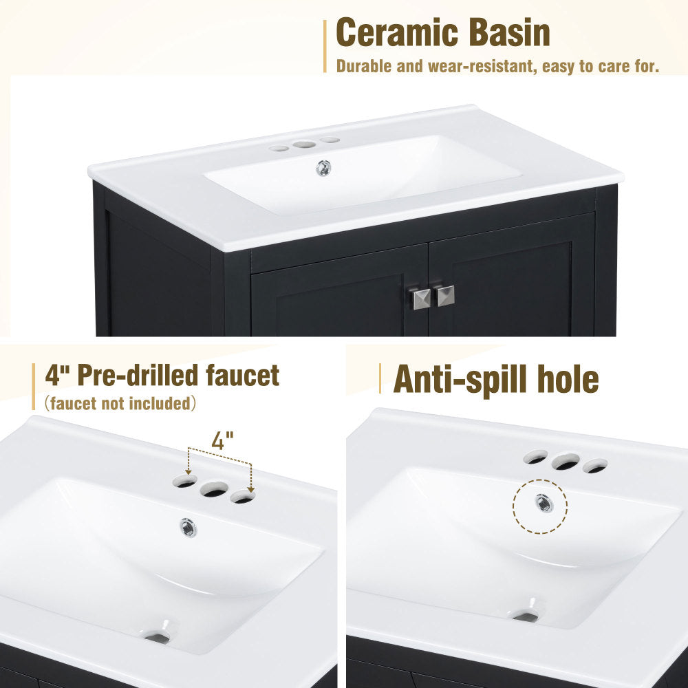 Bautista Bathroom Vanity, Black