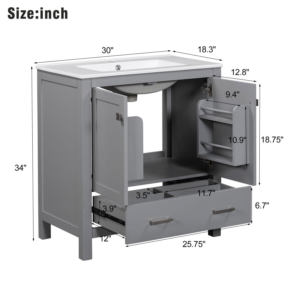 Bautista Bathroom Vanity, Grey