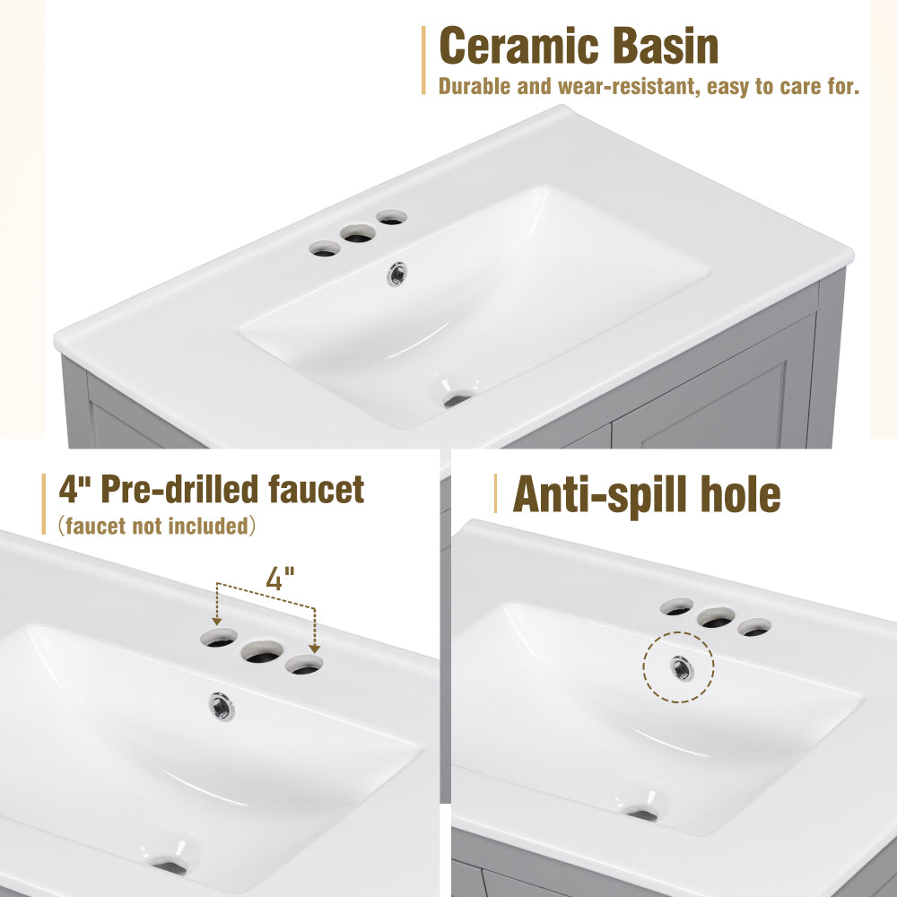 Bautista Bathroom Vanity, Grey