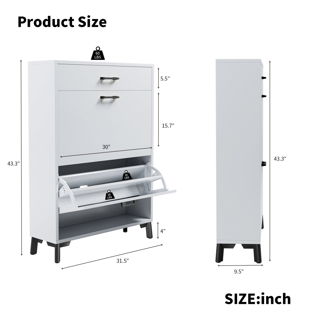 Magnus Shoe Storage, White