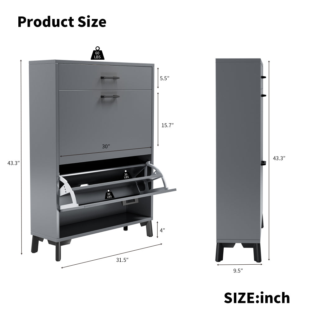 Magnus Shoe Storage, Grey