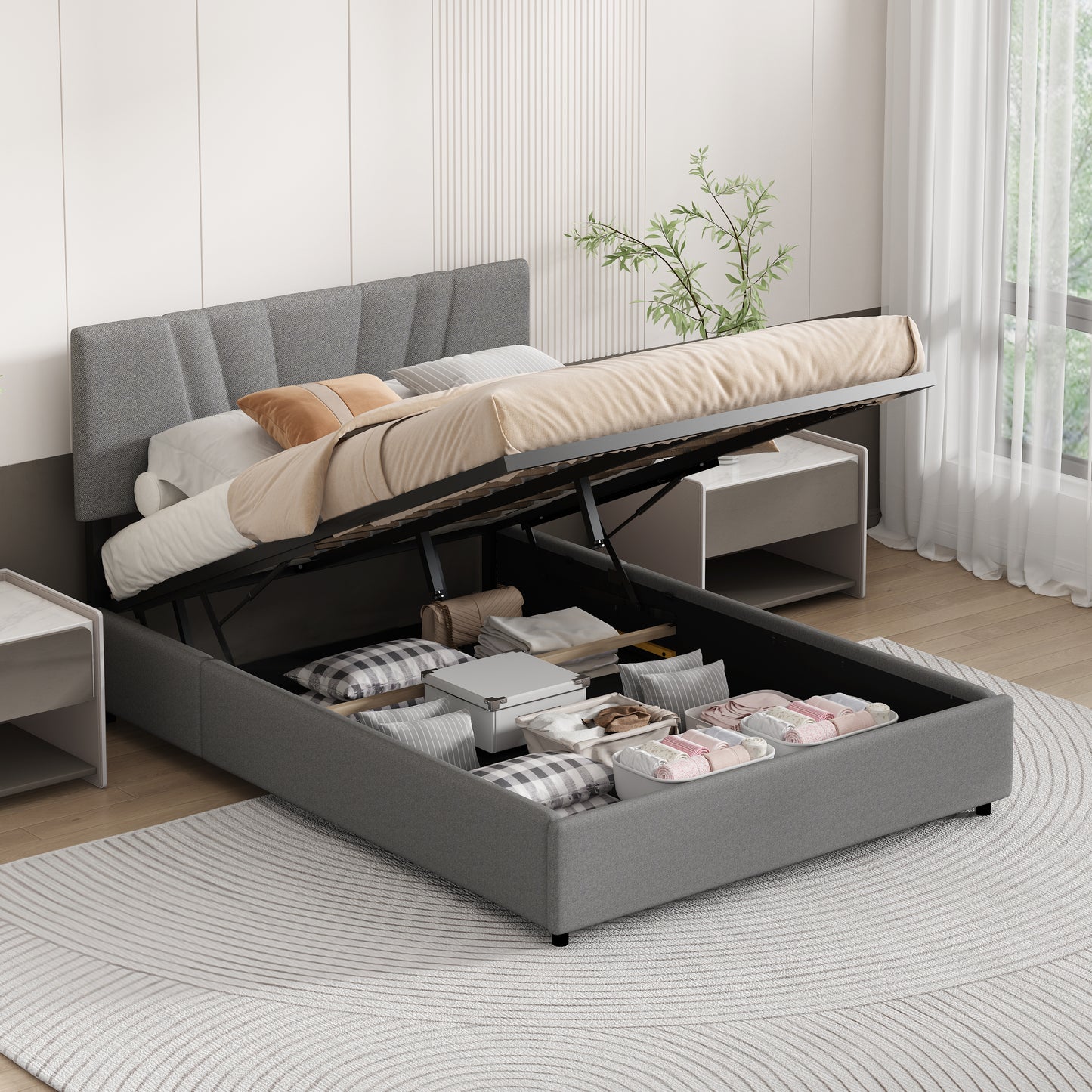 Cassandra Bed, Full (Grey)