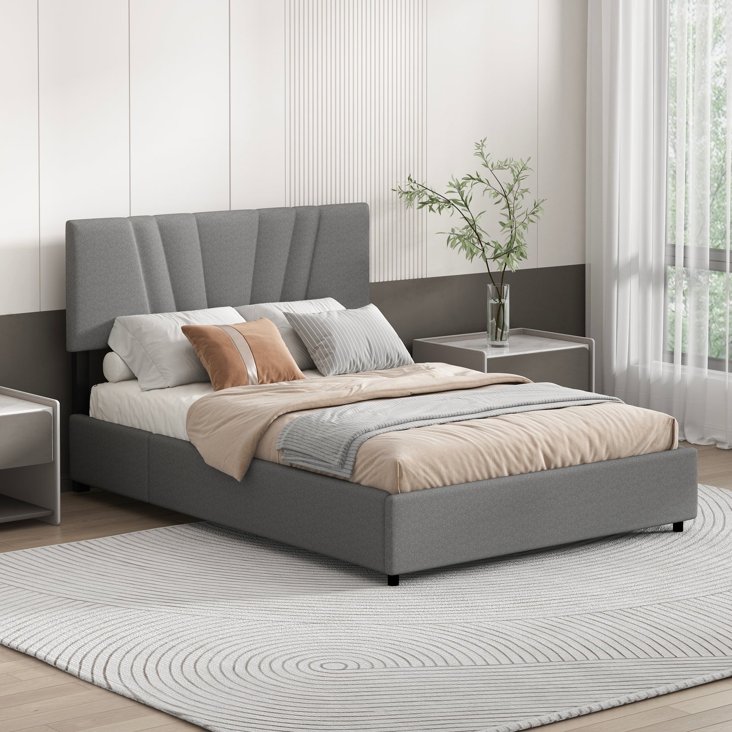 Cassandra Bed, Full (Grey)