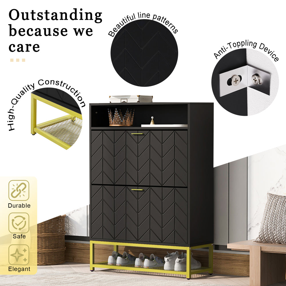 Stokes Shoe Cabinet (Black)