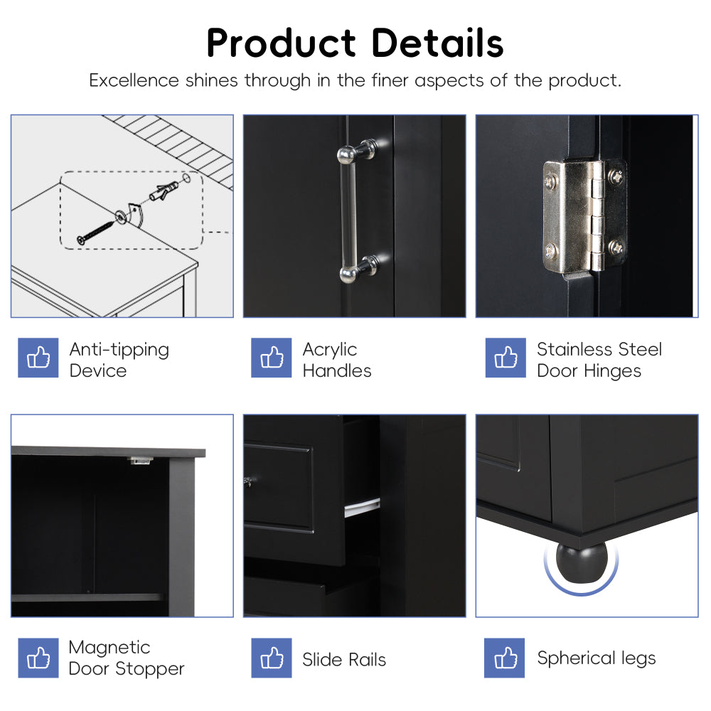 Grace Bathroom Cabinet (Black)
