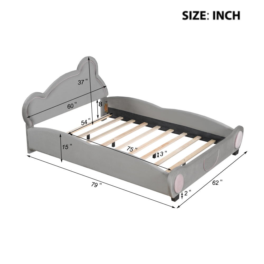 Lester Kids Bed, Full (Grey)