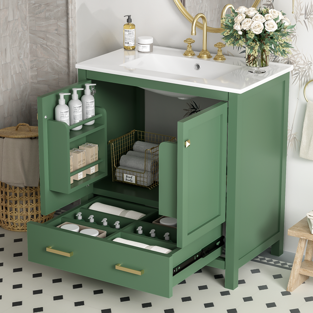 Bautista Bathroom Vanity, Green