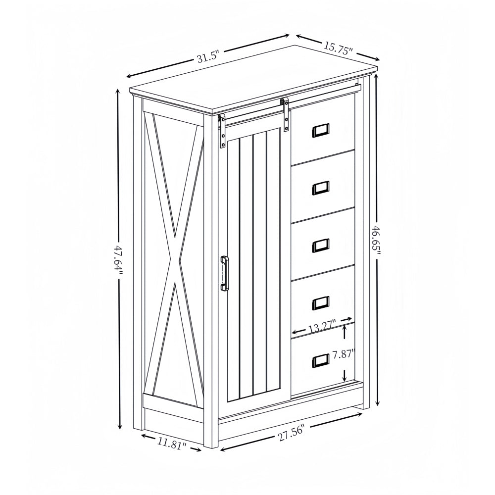 Lilly Accent Cabinet, Light Gray