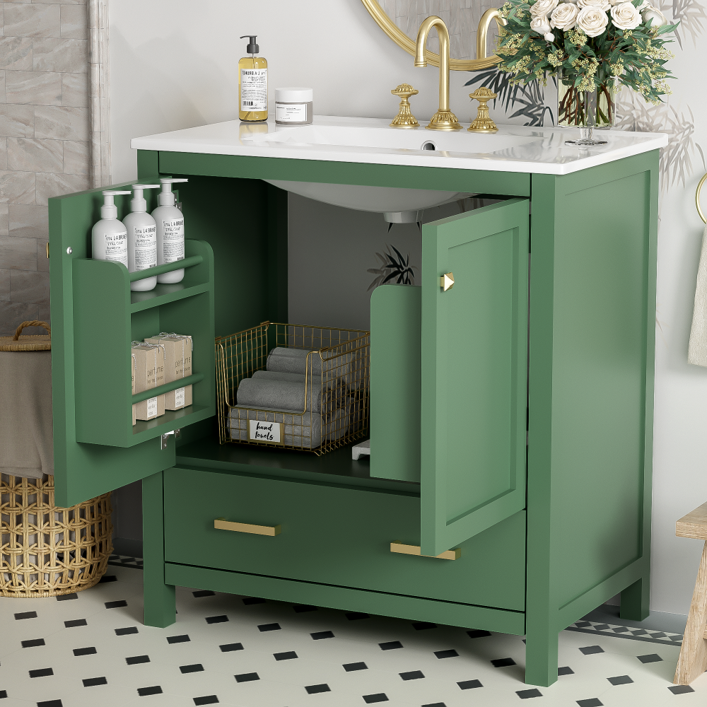 Bautista Bathroom Vanity, Green