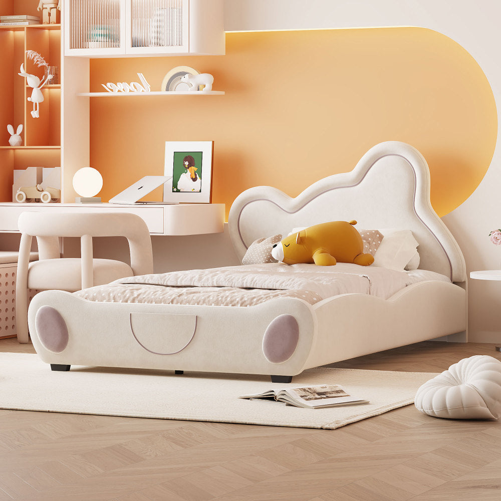 Lester Kids Bed, Full (Beige)