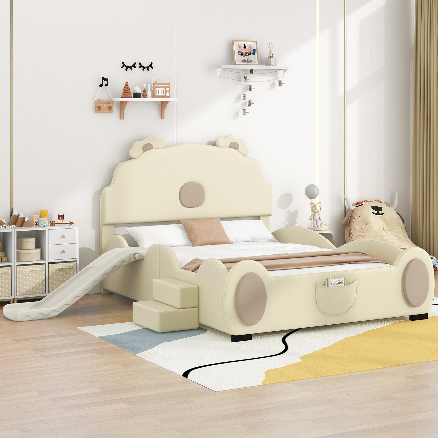 Hanna Bed, Full (Beige)