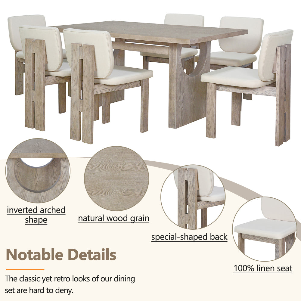 Pineda Dining Set, Set of 7 (Natural)