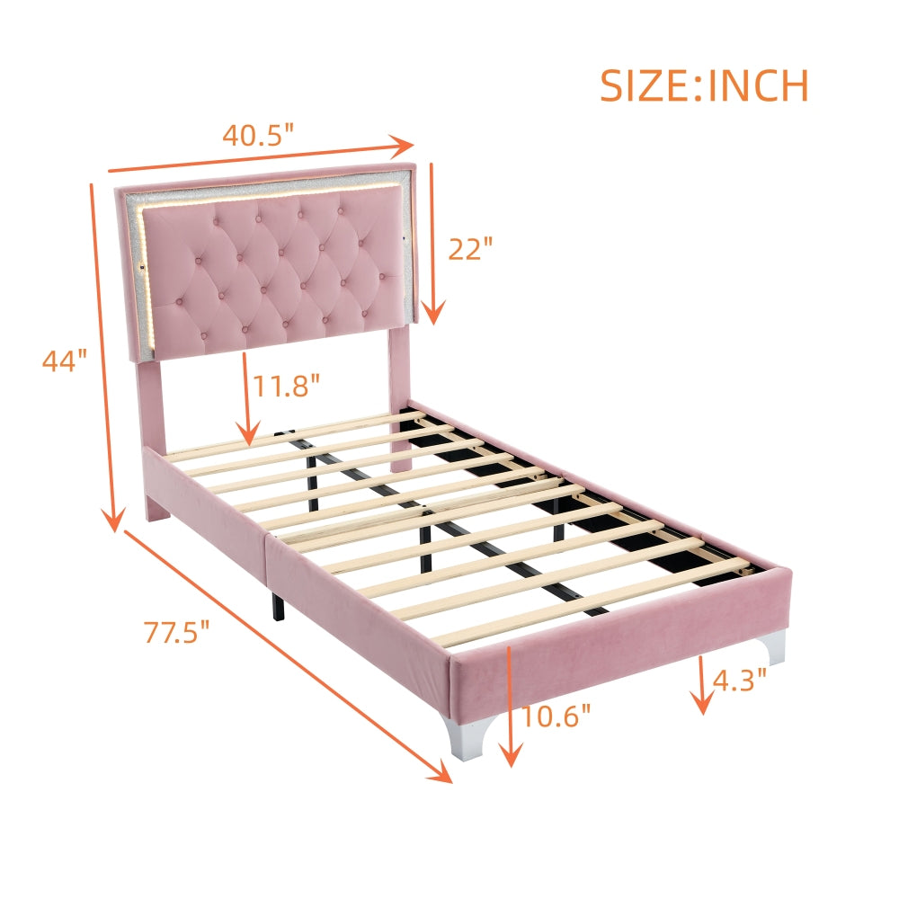Denver Kids Bed, Twin (Pink)