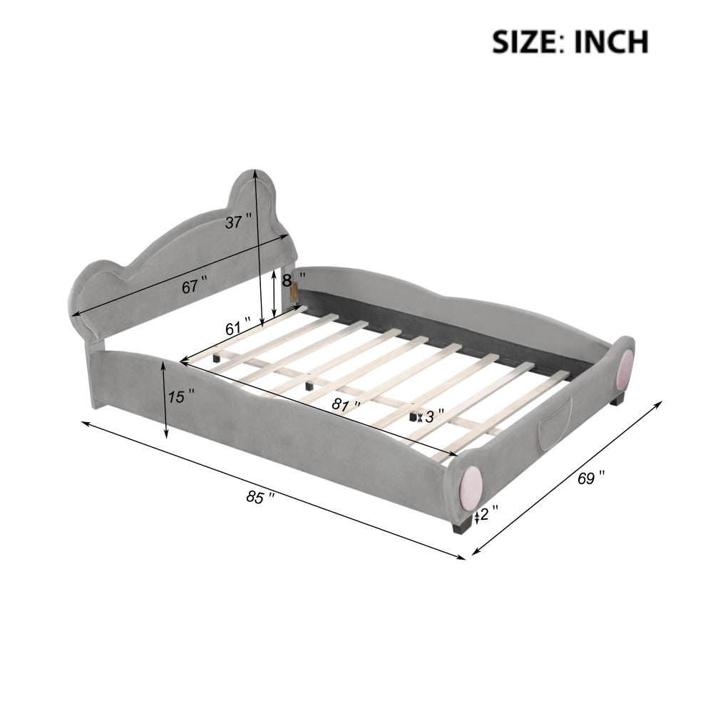 Lester Kids Bed, Queen (Grey)