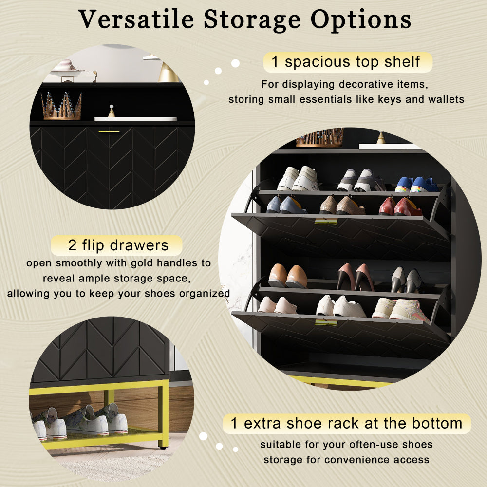 Stokes Shoe Cabinet (Black)