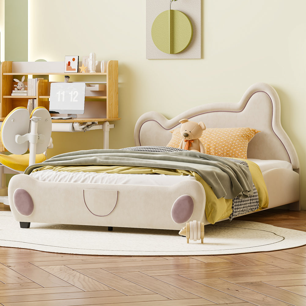Lester Kids Bed, Full (Beige)