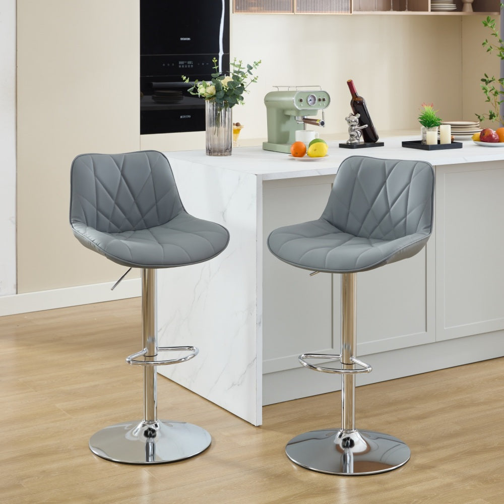 Manuel Bar Stool, Set of 2 (Light Gray)