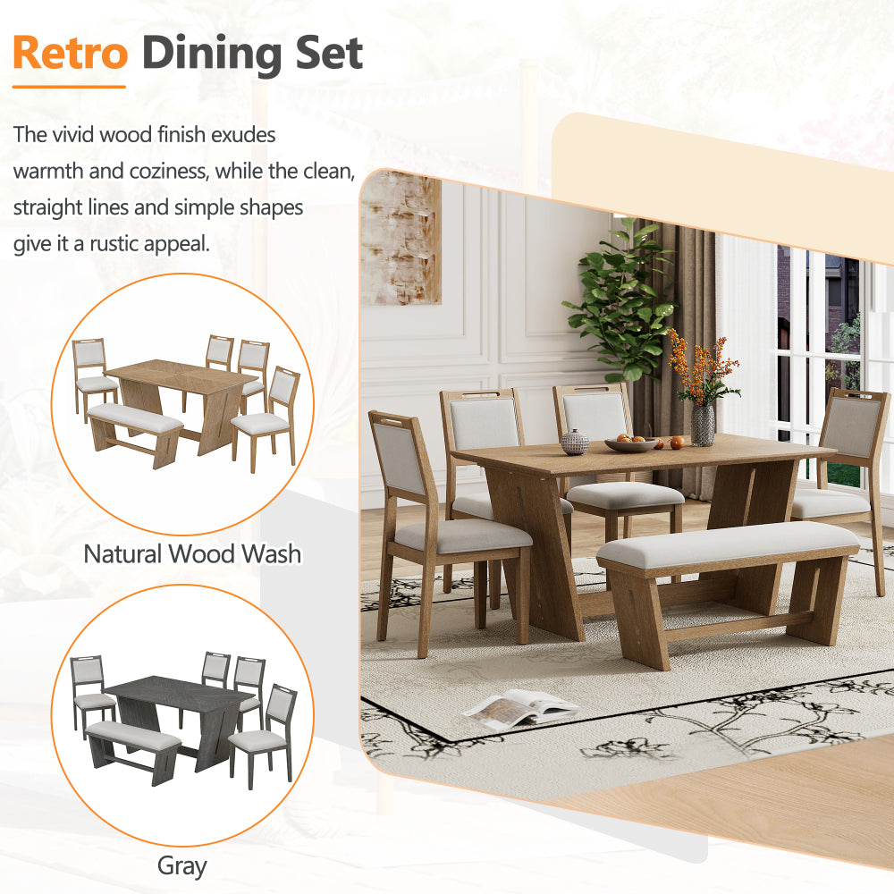 Herring Dining Set, Set of 6 (Brown)