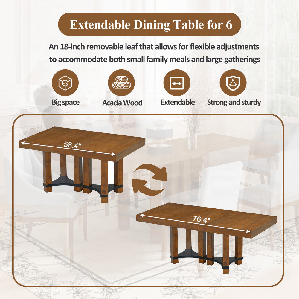 Blevins Dining Set, Set of 7 (Brown)