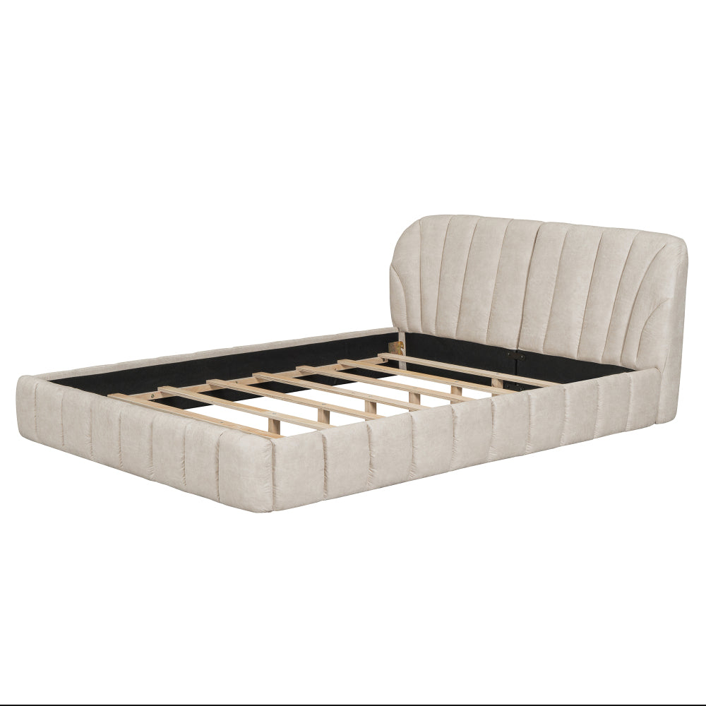 Walters Bed Frame, Queen (Beige)