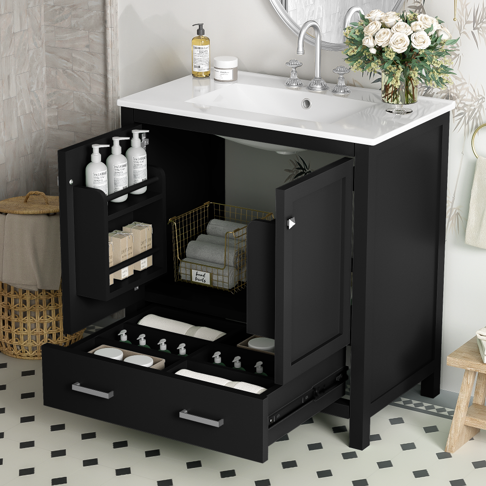 Bautista Bathroom Vanity, Black