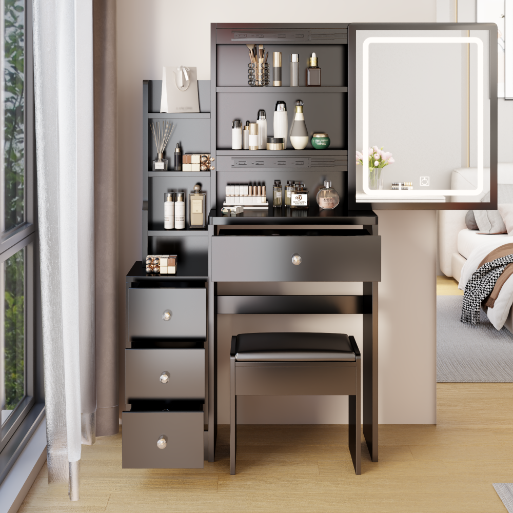 Davian Vanity Desk, Black