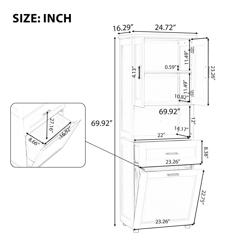 Cherry Bathroom Cabinet (White)