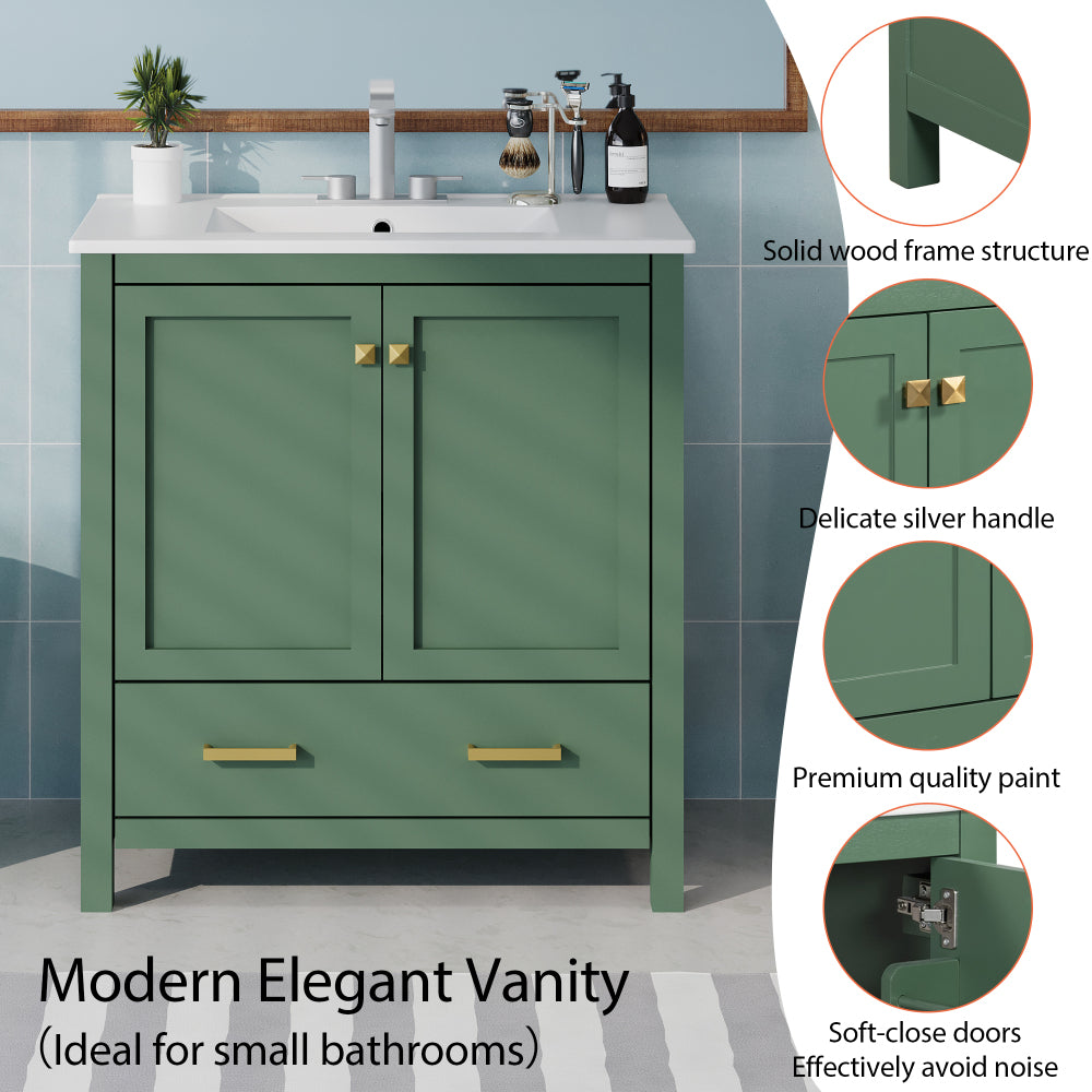 Bautista Bathroom Vanity, Green