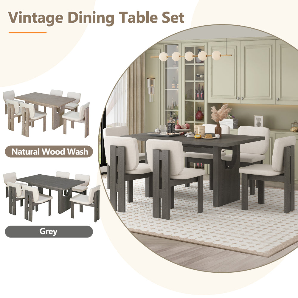Pineda Dining Set, Set of 7 (Grey)