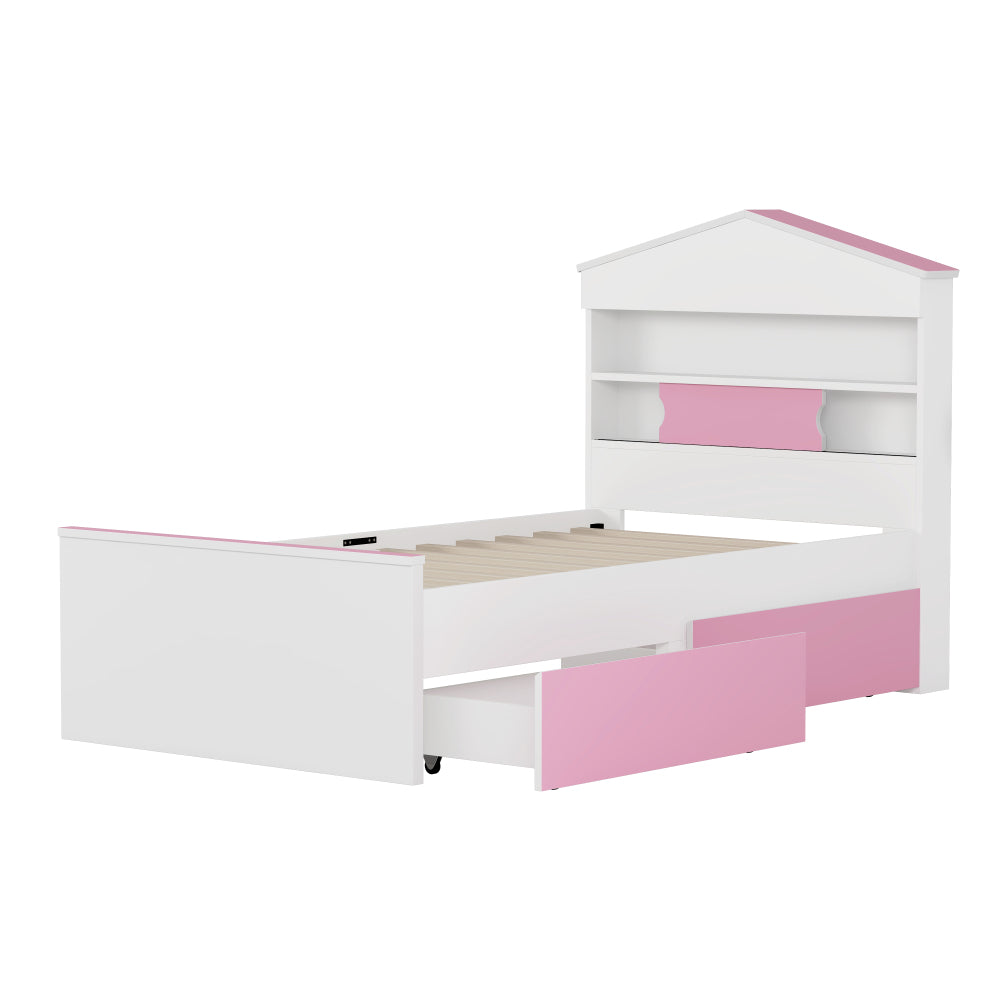 Cabrera Kids Bed, Twin (Pink)