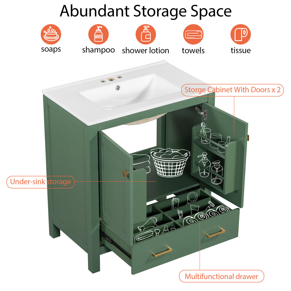 Bautista Bathroom Vanity, Green