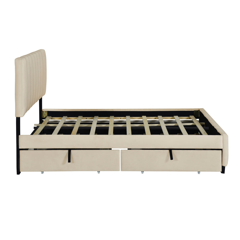 Spencer Bed, Queen (Beige)