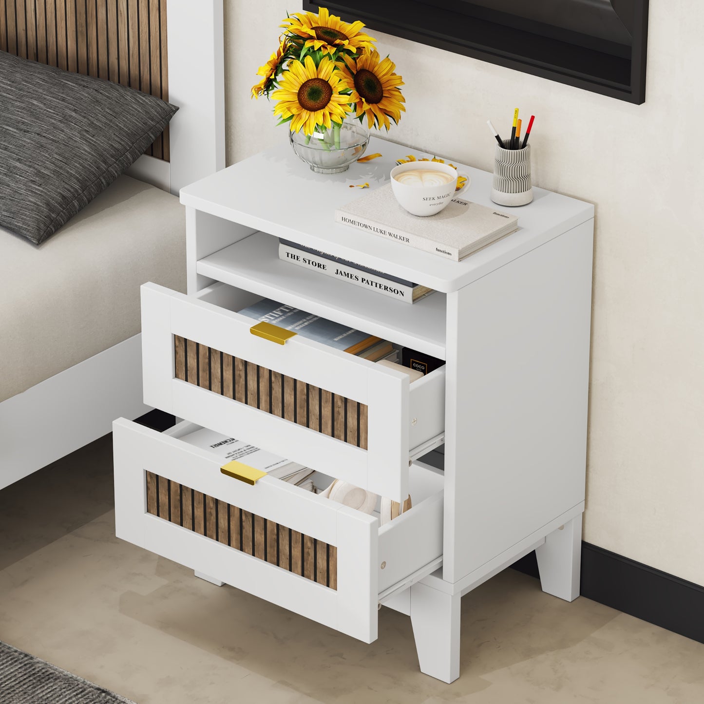Maximo Nightstand (White)