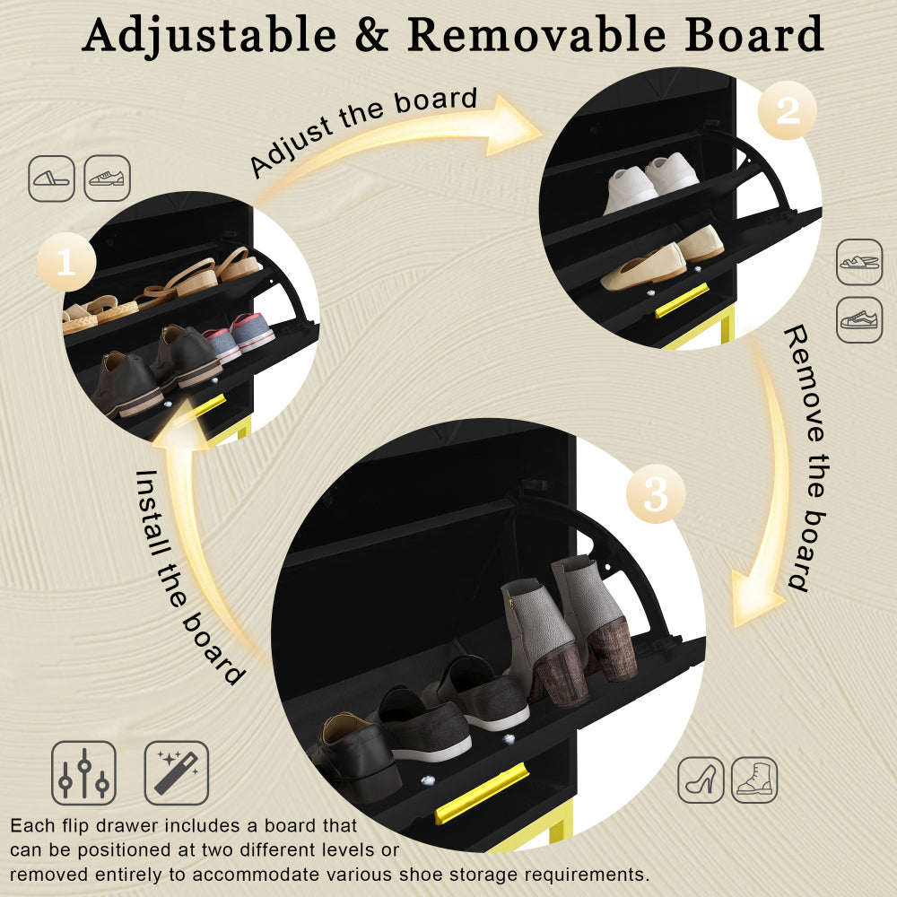 Stokes Shoe Cabinet (Black)