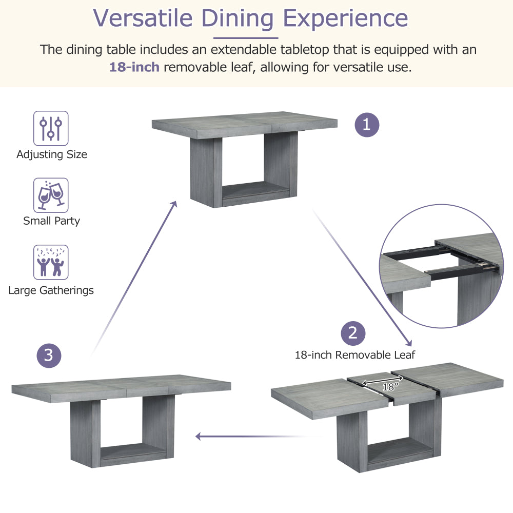 French Dining Set, Set of 6 (Grey)