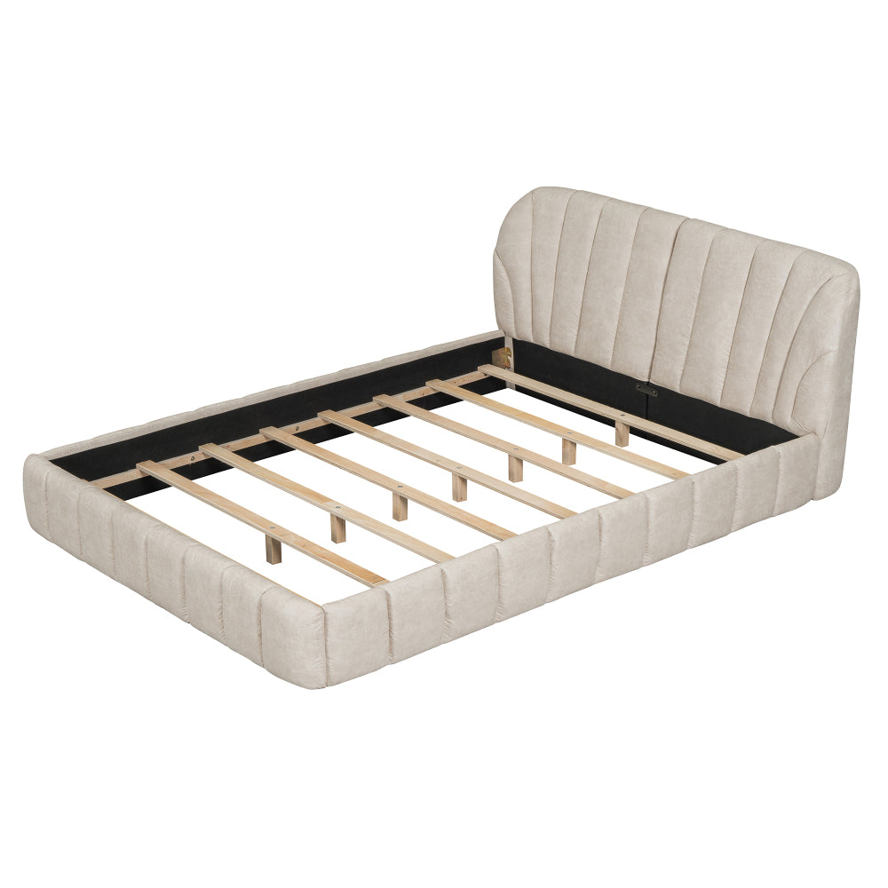 Walters Bed Frame, Queen (Beige)
