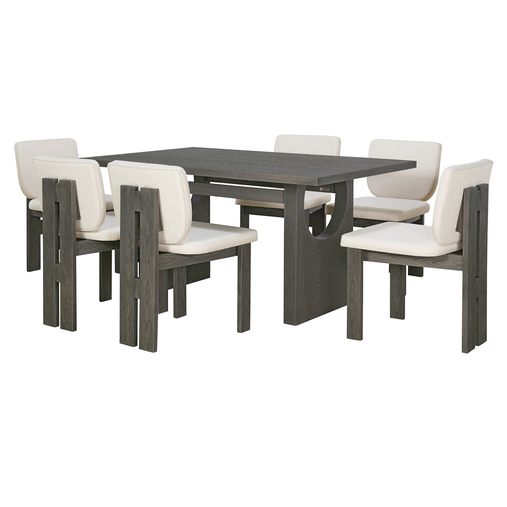 Pineda Dining Set, Set of 7 (Grey)