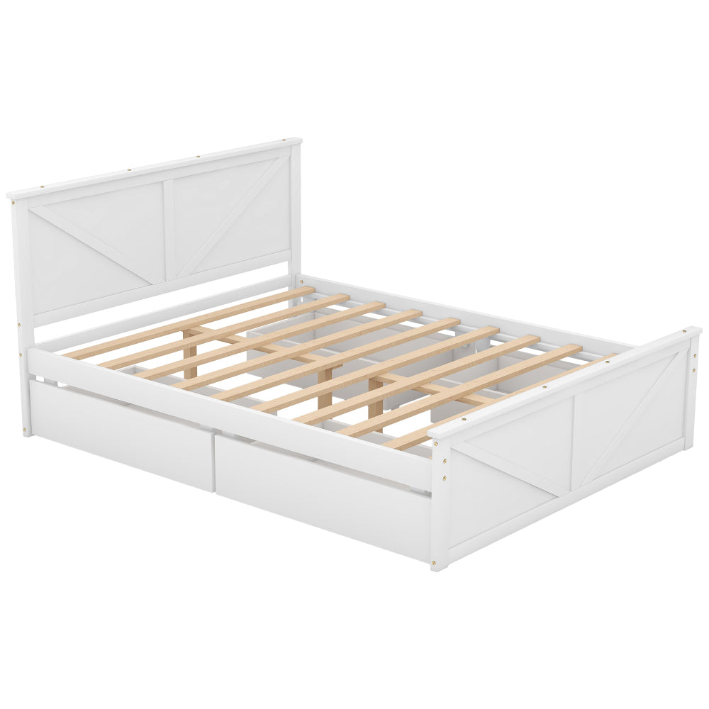 Castro Bed Frame, Queen (White)