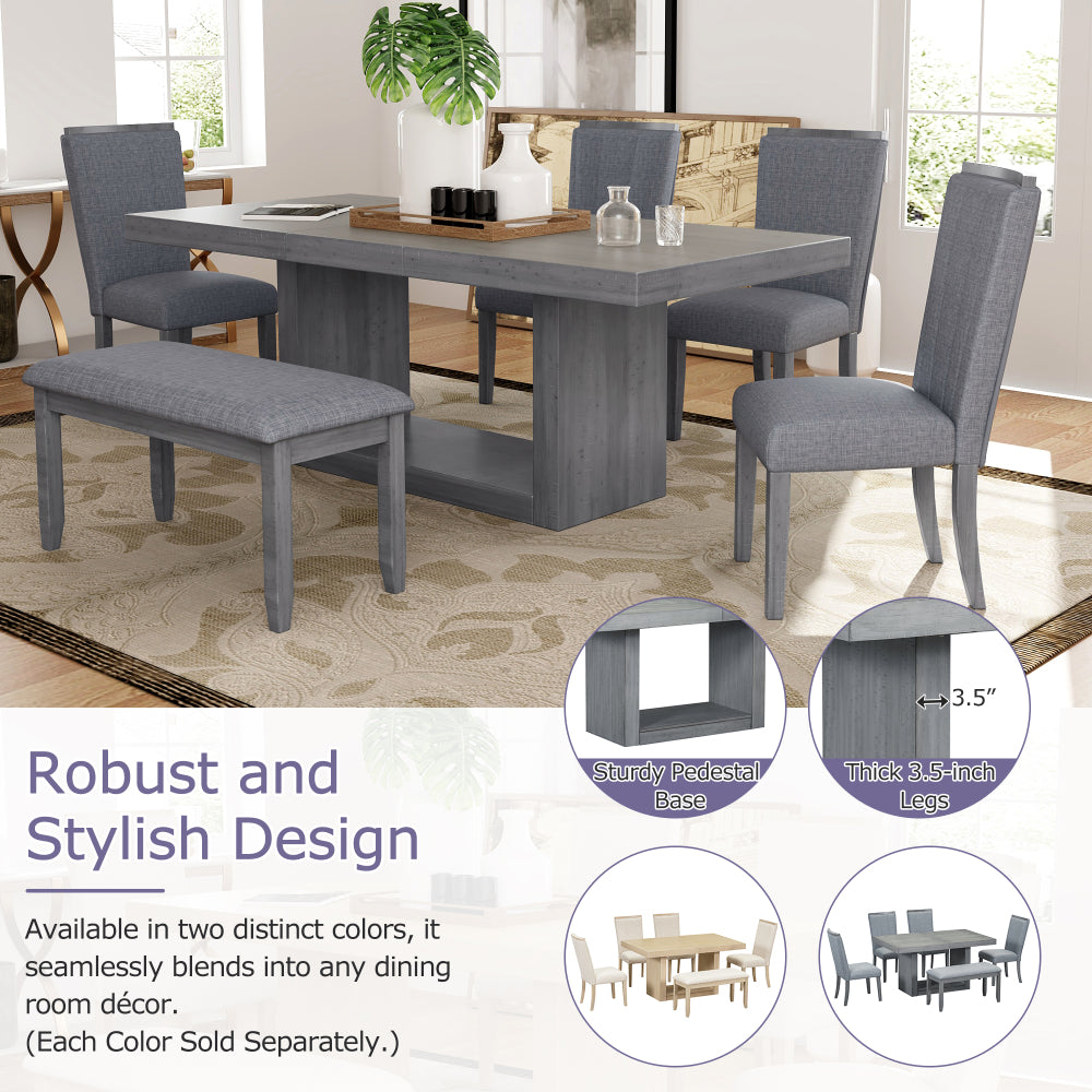 French Dining Set, Set of 6 (Grey)