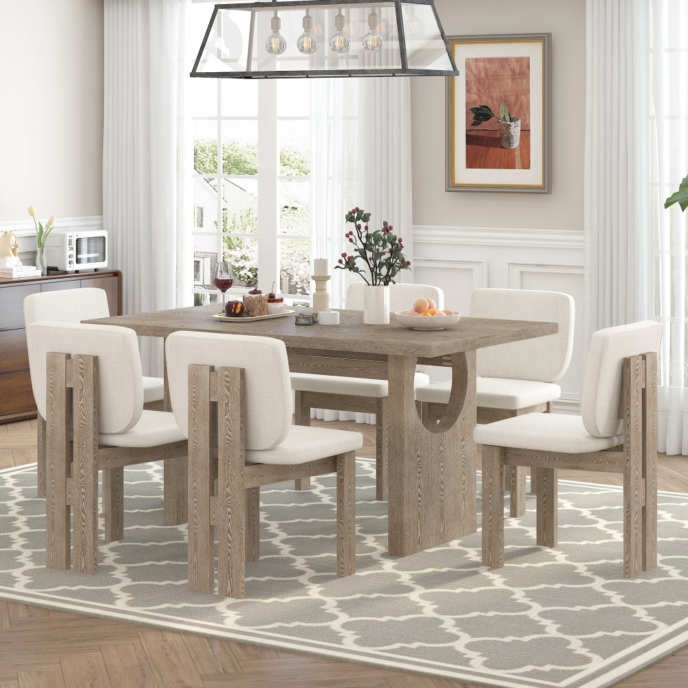 Pineda Dining Set, Set of 7 (Natural)