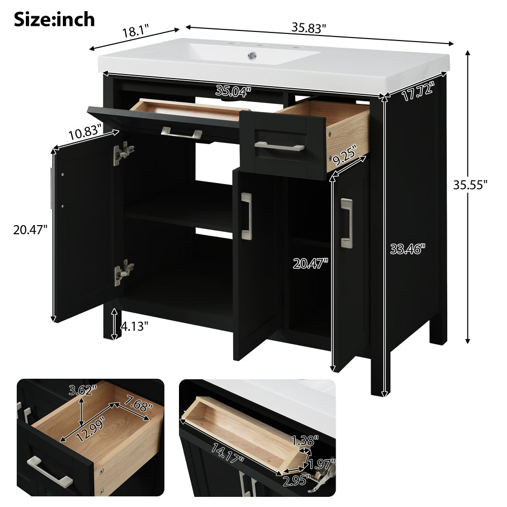Brandt Bathroom Vanity, Black