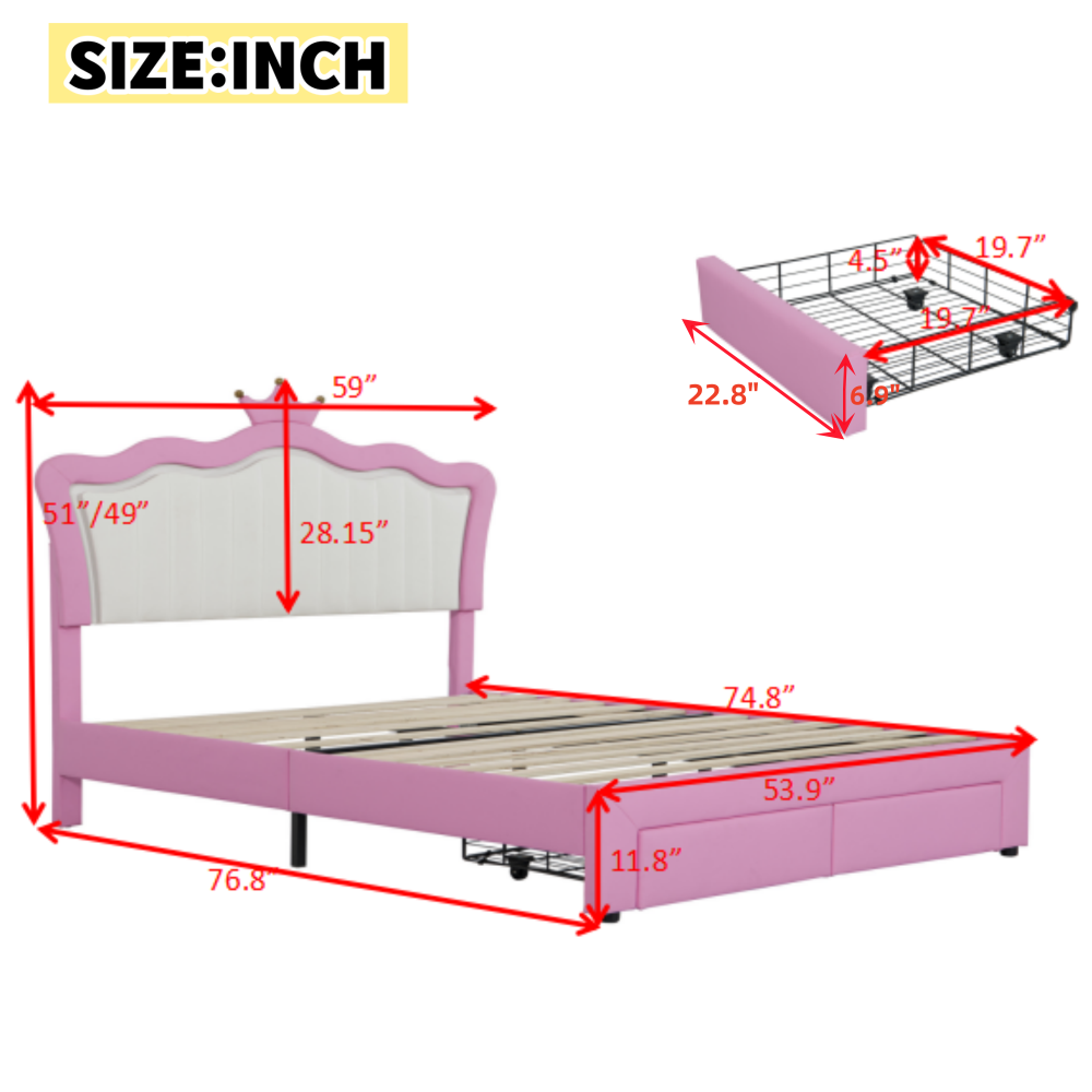 Princess Kids Bed, Full
