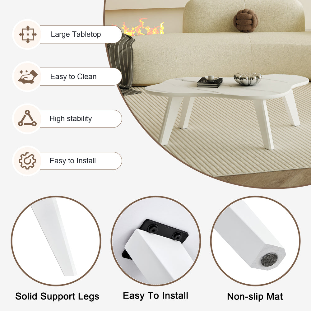 Galindo Coffee Table, White