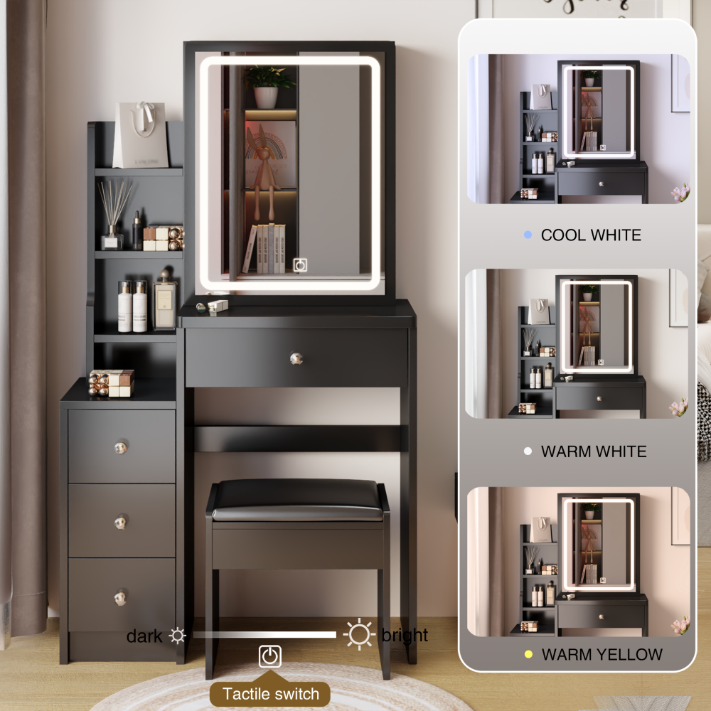 Davian Vanity Desk, Black